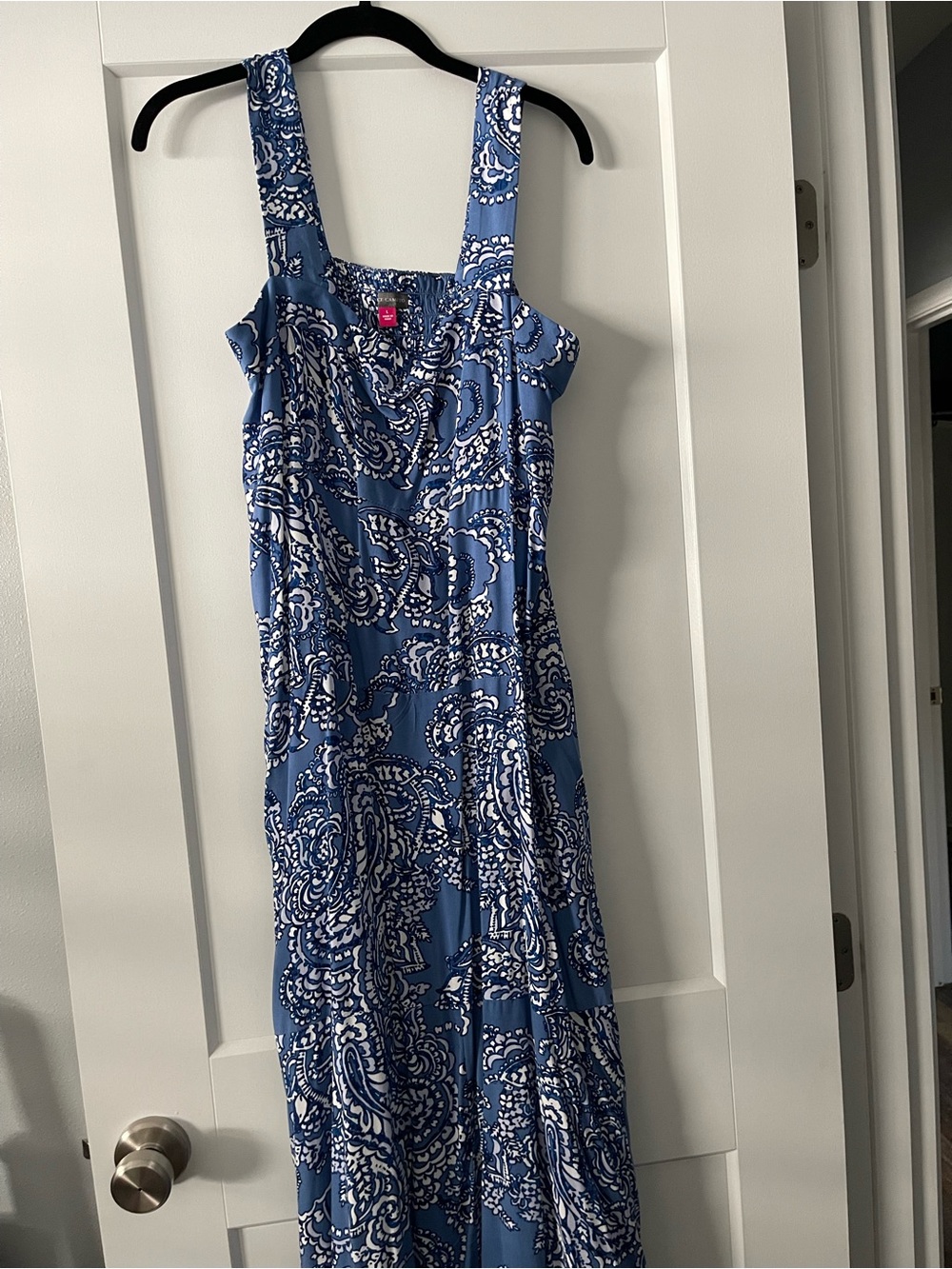 Vince Camuto Blue and White Paisley Maxi Dress